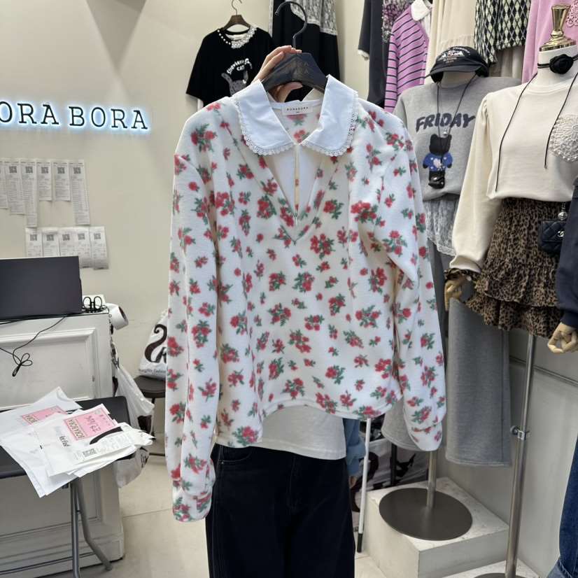 BORA BORA東大門㊣代購女士新款人氣職業真品25秋冬衛衣假兩件BORA BORA衛衣