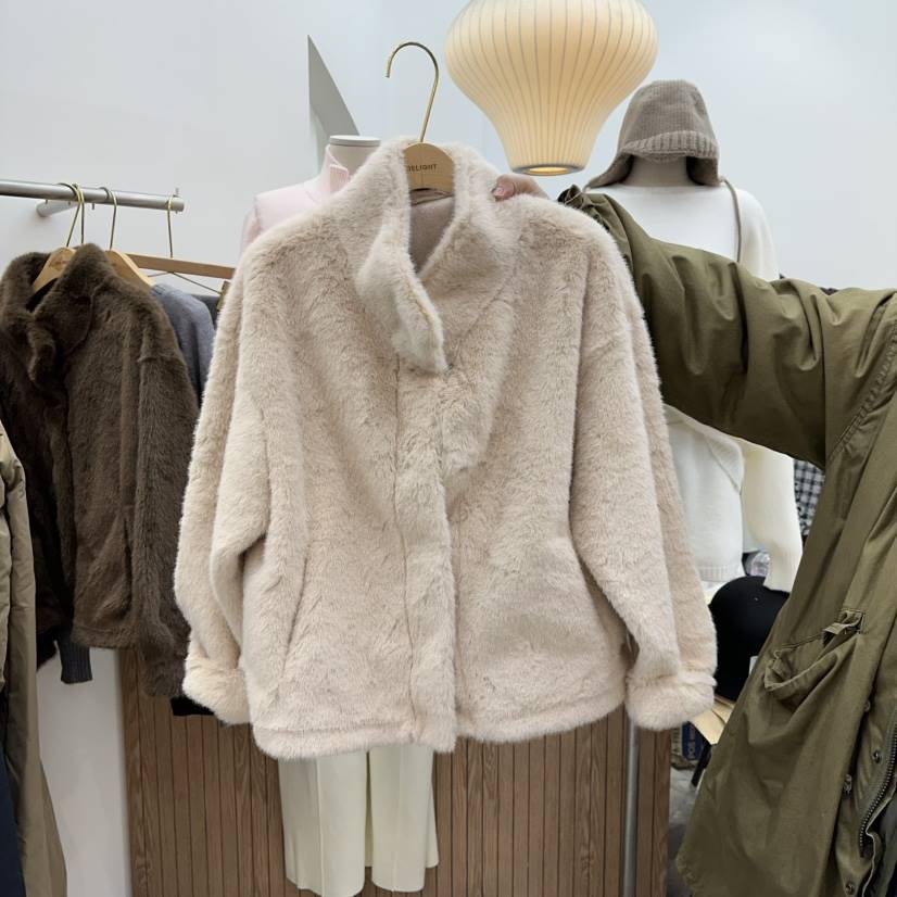 DELIGHT-Q東大門㊣代購女裝新品休閑推薦人氣短款大衣毛皮DELIGHT-Q短款大衣