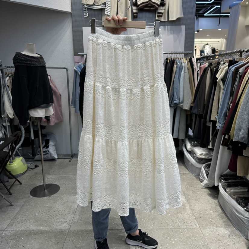 BLOOM韓國直郵㊣女裝新品職業休閑人氣推薦25秋冬熱賣長裙蕾絲BLOOM-Q長裙