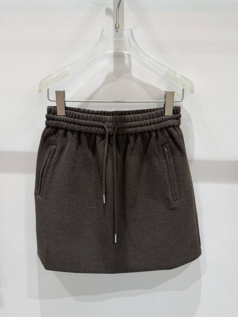 LOOKK韓國直郵㊣女士新款熱賣職業真品25秋冬休閑時尚短裙拉鏈LOOKK短裙