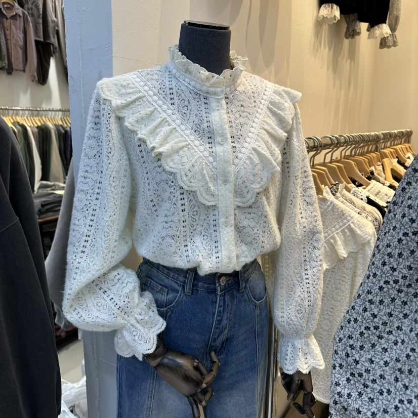 2nd B-S東大門㊣直郵女士新款人氣休閑推薦熱賣針織衫蕾絲花2nd B-S針織衫