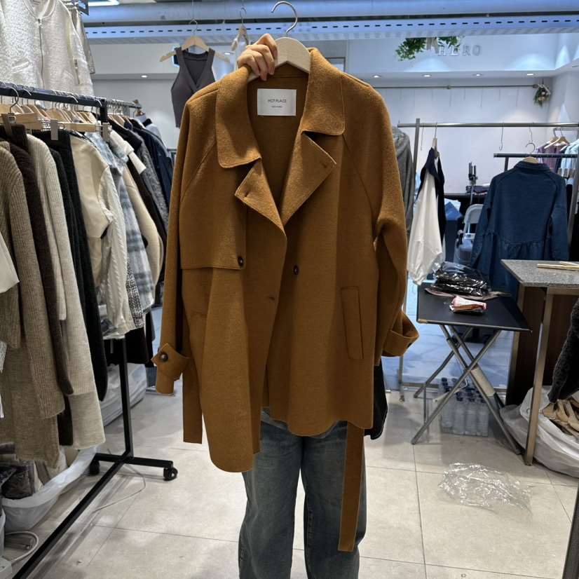 DREAM GIRIS韓國代購㊣女裝新品25秋冬真品職業短款大衣羊毛DREAM GIRIS/HOT PLACE_ISSUE短款大衣