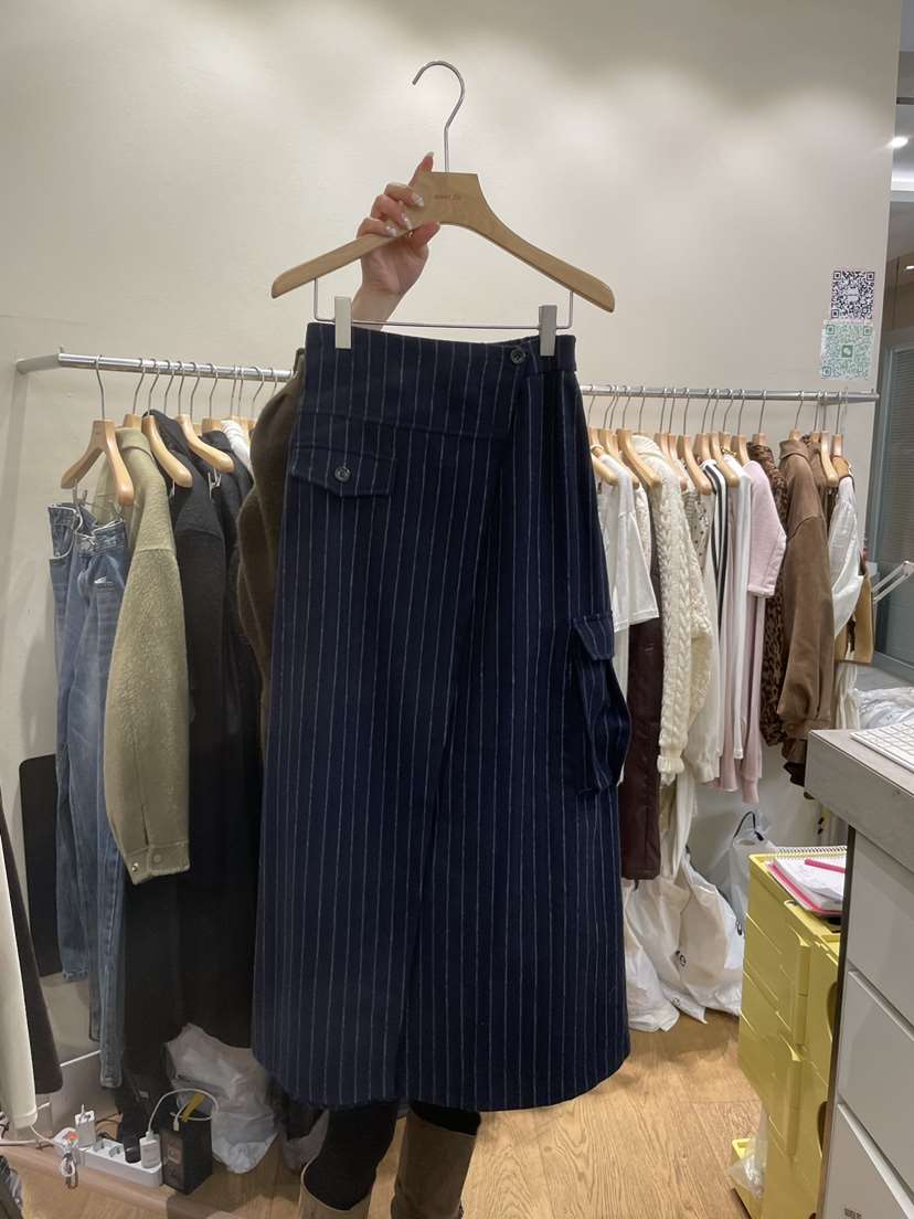 AUVERFIT東大門㊣實拍女裝新品職業真品人氣時尚休閑長裙羊毛AUVERFIT長裙