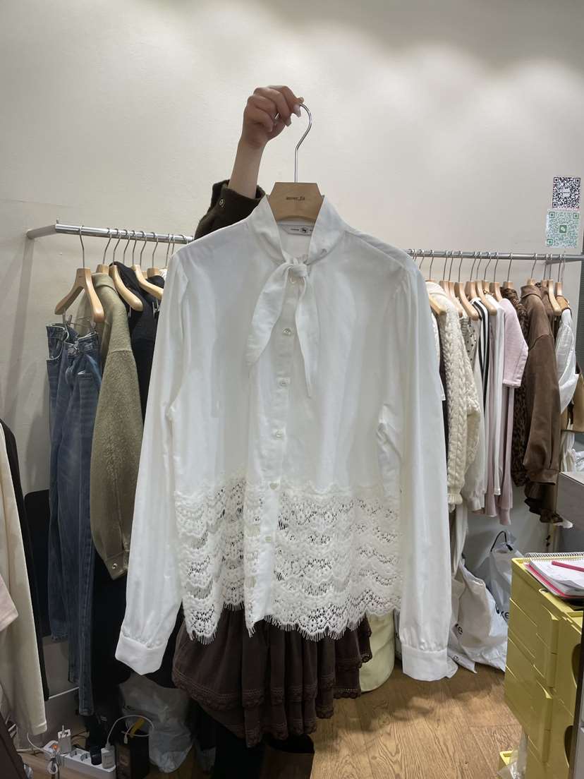 AUVERFIT韓國直郵㊣女裝新款25秋冬推薦職業真品襯衫蕾絲衫AUVERFIT襯衫/蕾絲衫