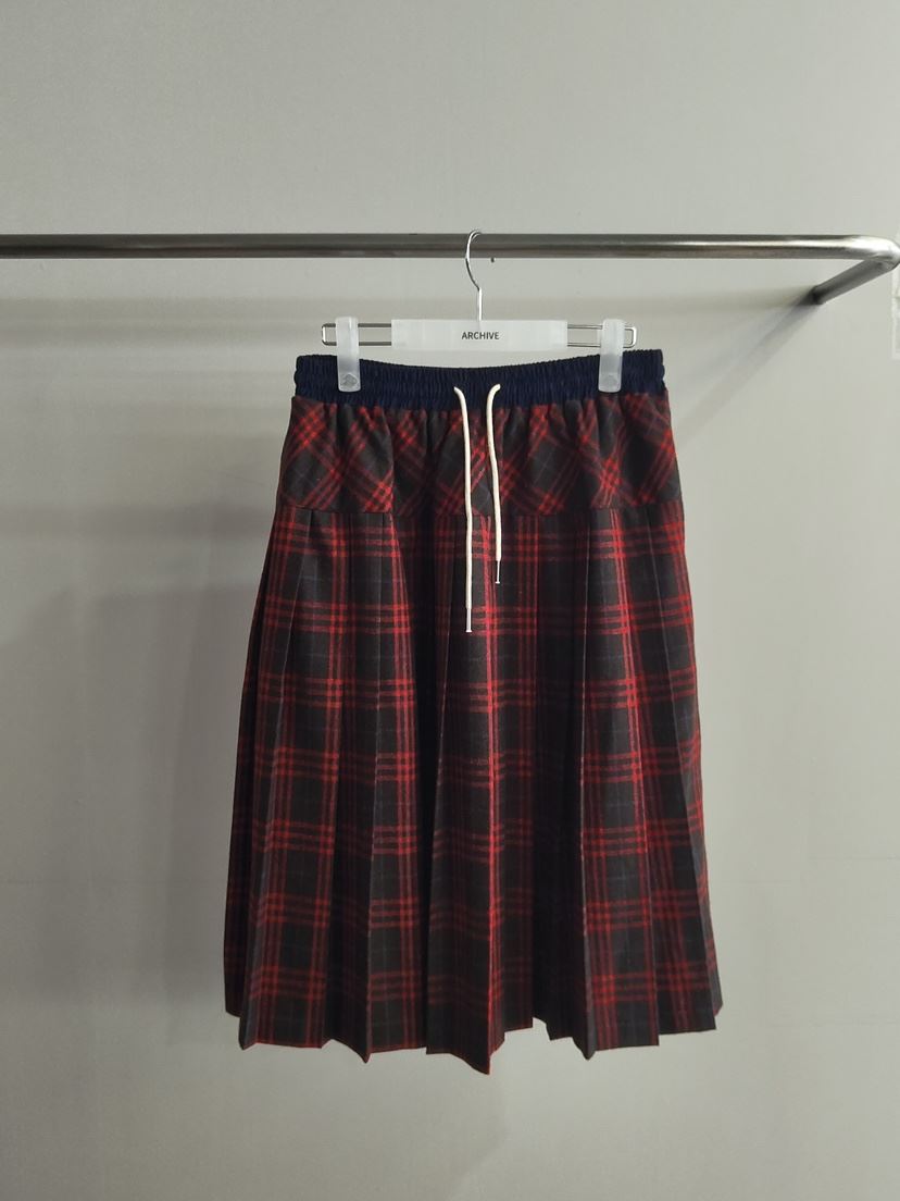 ARCHIVE-P東大門㊣直郵女士新品真品半身裙中短裙格子褶皺ARCHIVE-P半身裙/中短裙