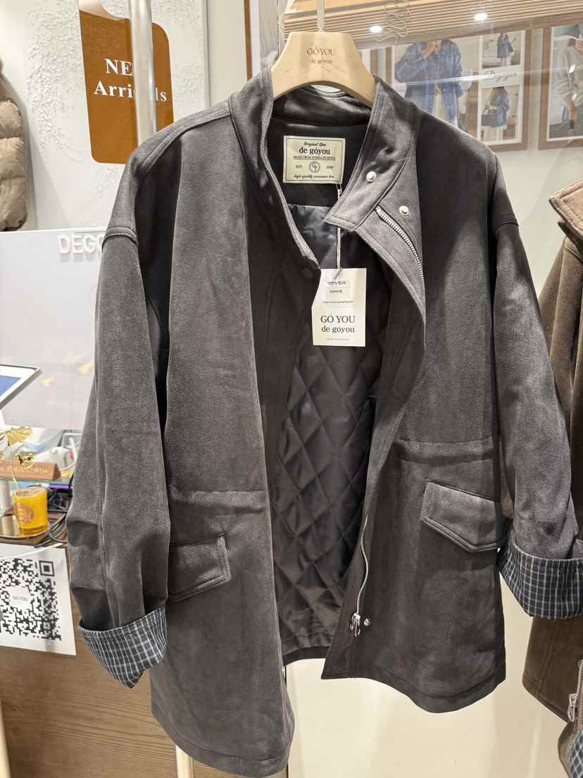 DE GO YOU東大門㊣直郵女裝新品休閑25秋冬職業夾克麂皮絎縫DE GO YOU夾克