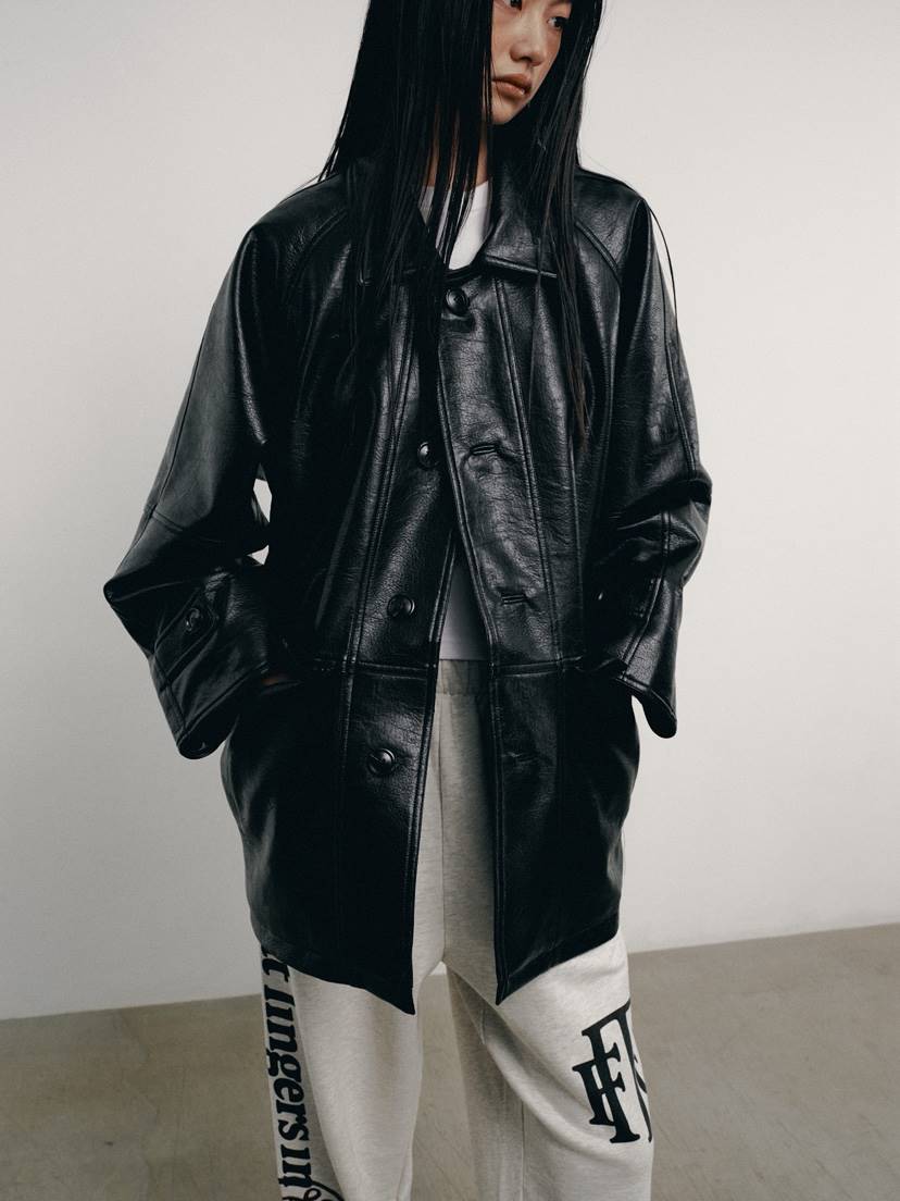 FIFO韓國代購㊣女裝新款職業25秋冬推薦休閑人氣中長款大衣FIFO中長款大衣