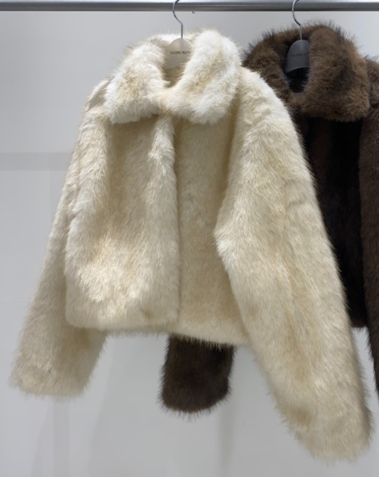NOPROBLEM韓國直郵㊣女裝新品時尚職業人氣25秋冬短款大衣毛皮NOPROBLEM短款大衣