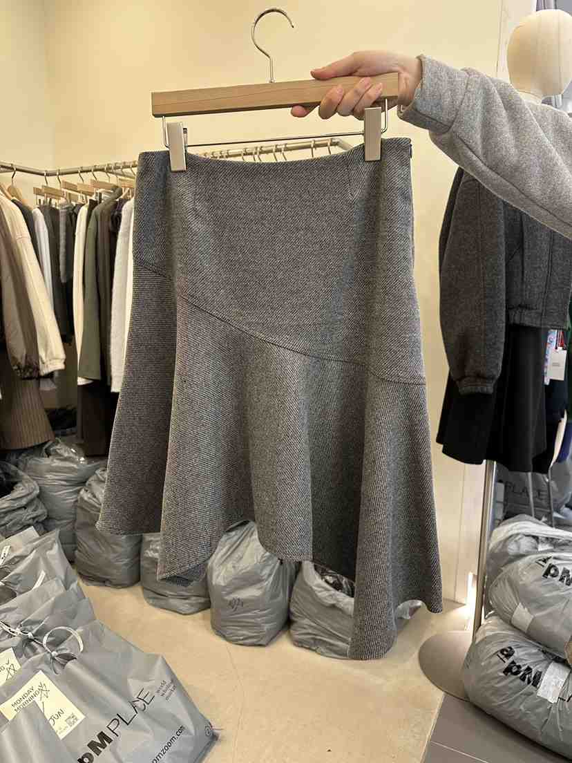 MONDAYMORING東大門㊣直郵女士新品人氣25秋冬半身裙中短裙羊毛MONDAYMORING半身裙/中短裙