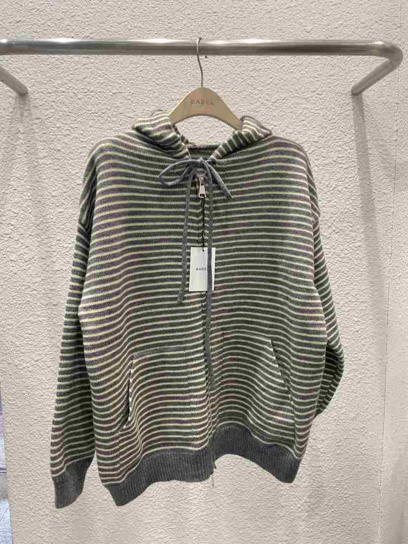 BABEL東大門㊣代購女士新款休閑真品25秋冬針織衫連帽拉鏈衫BABEL針織衫