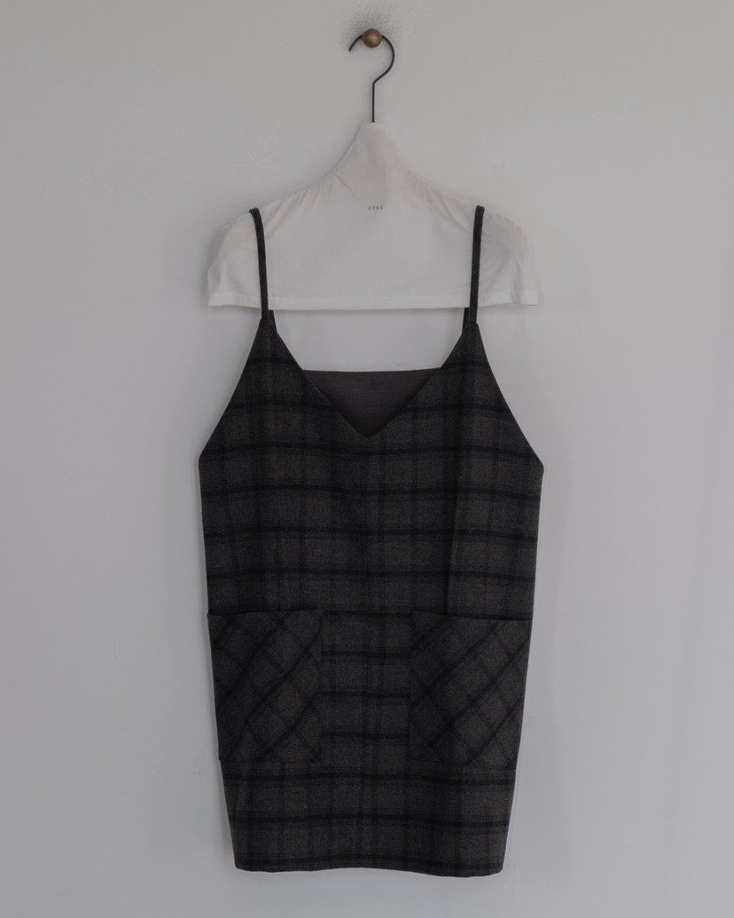 HONG-P東大門㊣直郵女裝新款人氣休閑時尚25秋冬連衣裙羊毛格紋HONG-P連衣裙