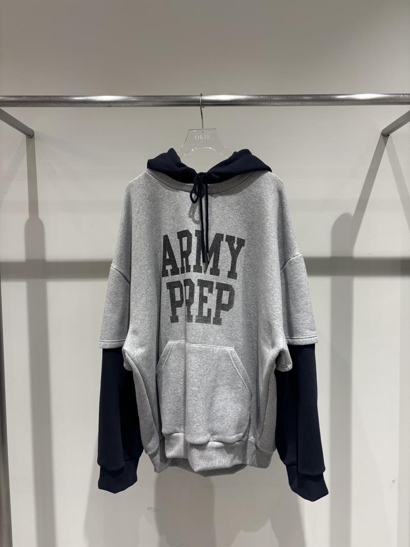 OKIE韓國直郵㊣女士新品時尚推薦休閑人氣熱賣衛衣假兩件雙層OKIE衛衣