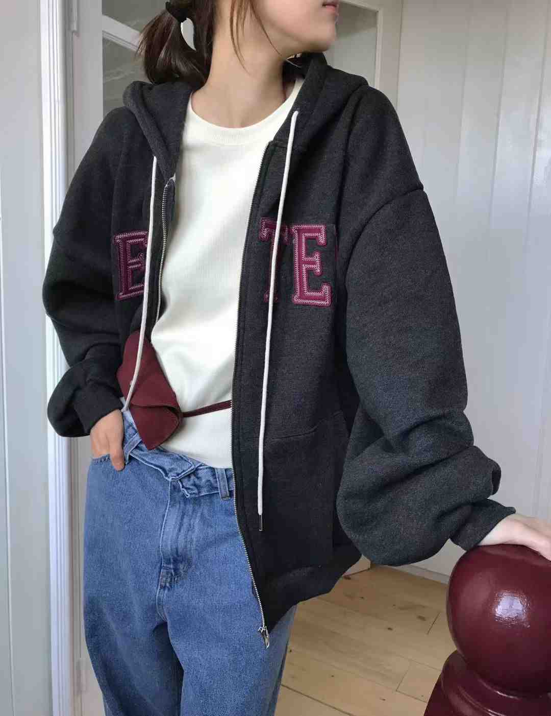 CALLMYNAME韓國直郵㊣女士新品真品推薦休閑人氣25秋冬夾克拉鏈Call my name夾克