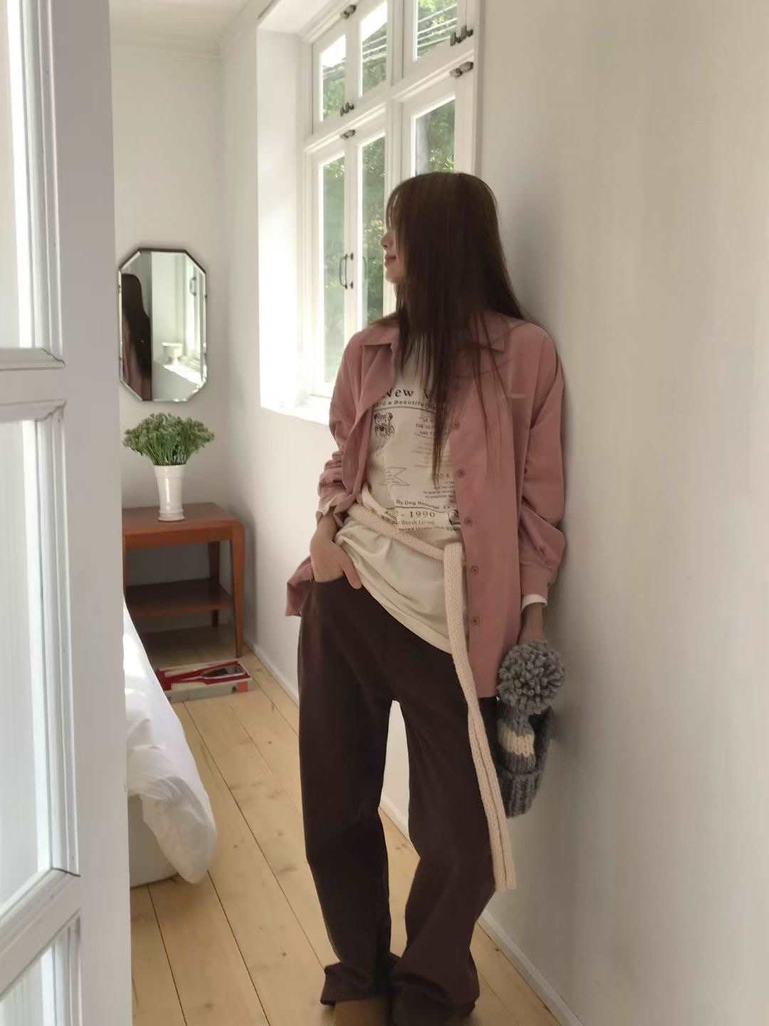 CALLMYNAME韓國直郵㊣女士新品25秋冬熱賣襯衫蕾絲衫燈芯絨Call my name襯衫/蕾絲衫