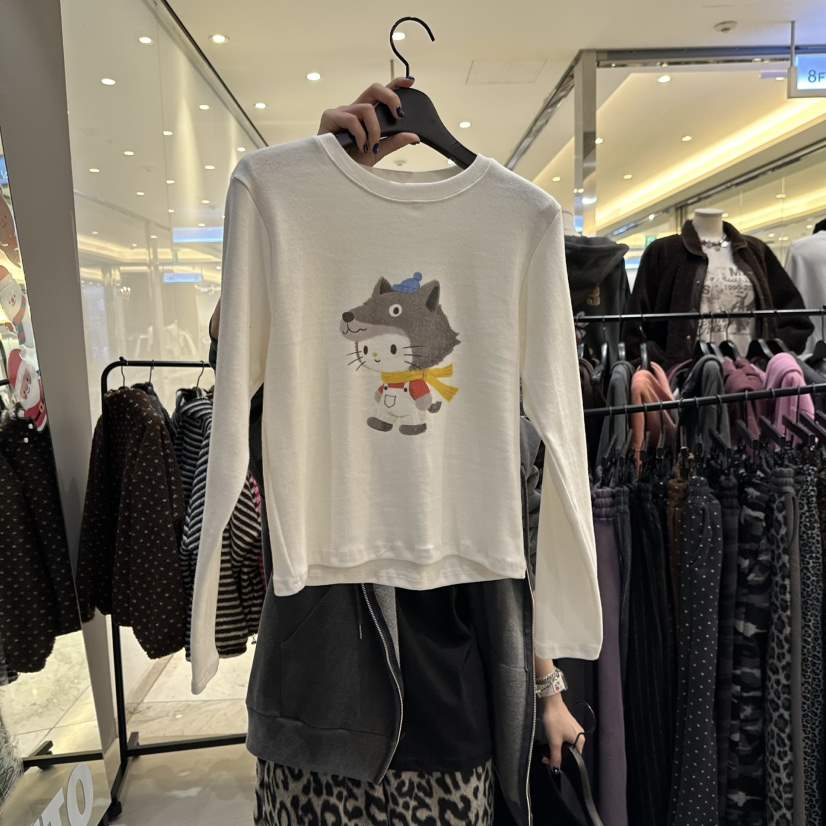 CREDITO東大門㊣代購女士新品25秋冬真品休閑人氣推薦長袖T恤CREDITO長袖T恤