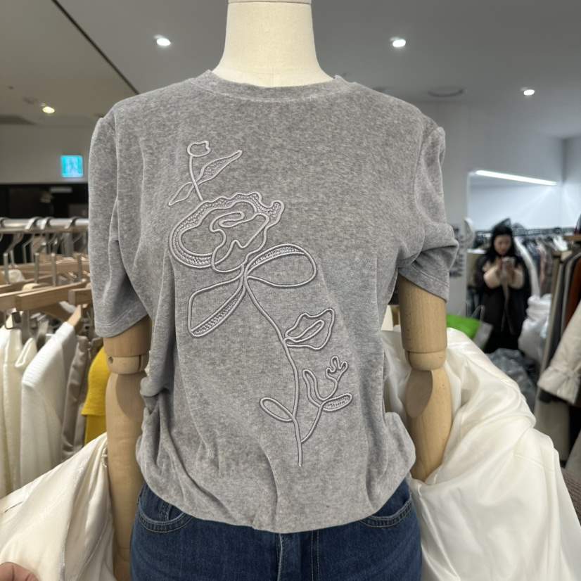 LEWIN東大門㊣直郵女士新品真品休閑職業熱賣25秋冬T恤刺繡絲絨LEWINT恤