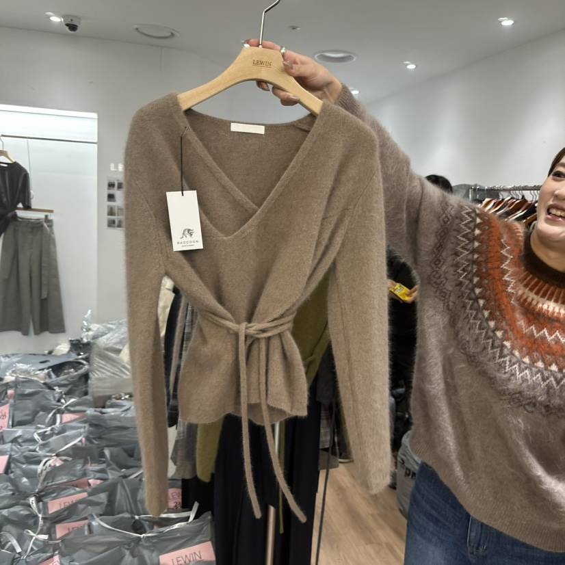 LEWIN東大門㊣代購女士新款時尚推薦熱賣人氣25秋冬針織衫浣熊LEWIN針織衫