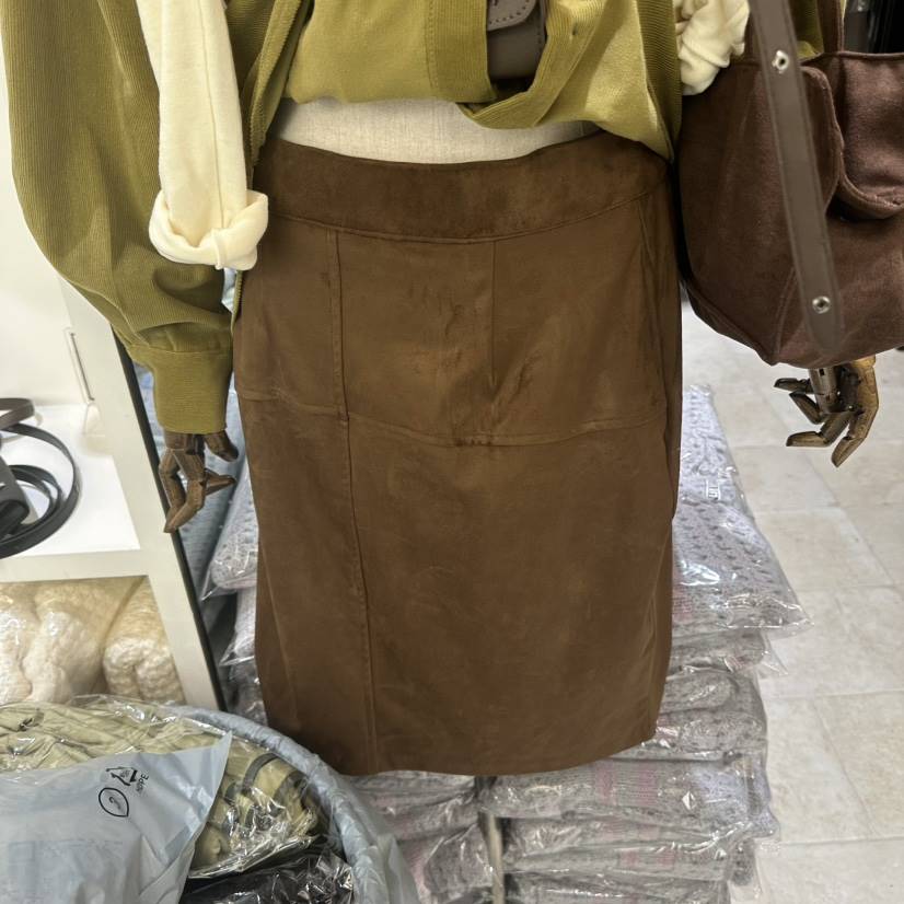 MIXXIN東大門㊣代購女裝新款真品推薦休閑半身裙中短裙麂皮MIXXIN半身裙/中短裙