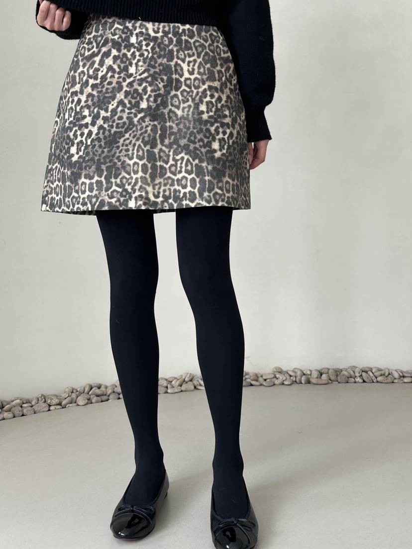 DEMAR韓國代購㊣女裝新款職業推薦休閑時尚人氣真品短裙豹紋DEMAR短裙