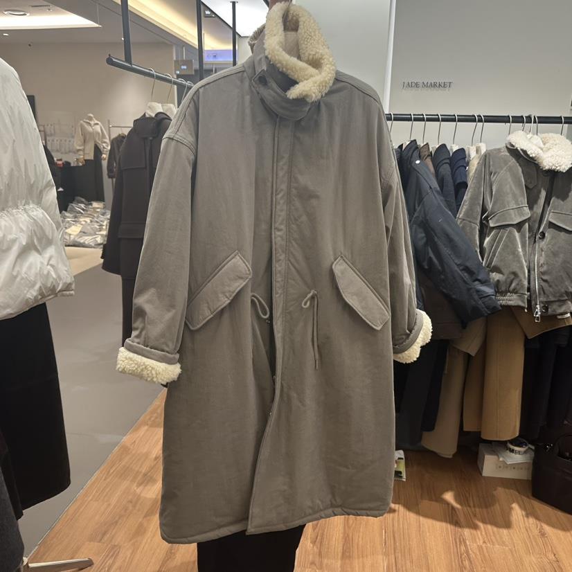 JADEMARKET韓國直郵㊣女裝新款時尚真品職業中長款大衣夾棉JADE MARKET中長款大衣