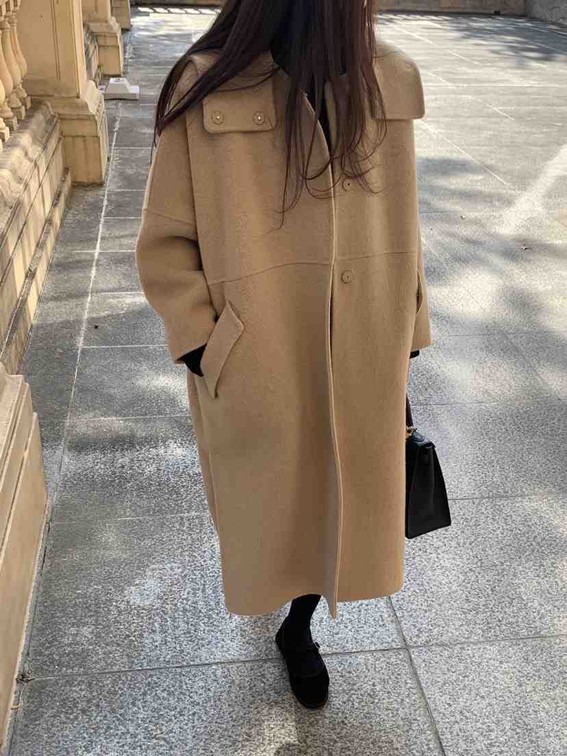 LOGARDEN東大門㊣直郵女裝新品25秋冬休閑中長款大衣羊駝毛LO GARDEN中長款大衣