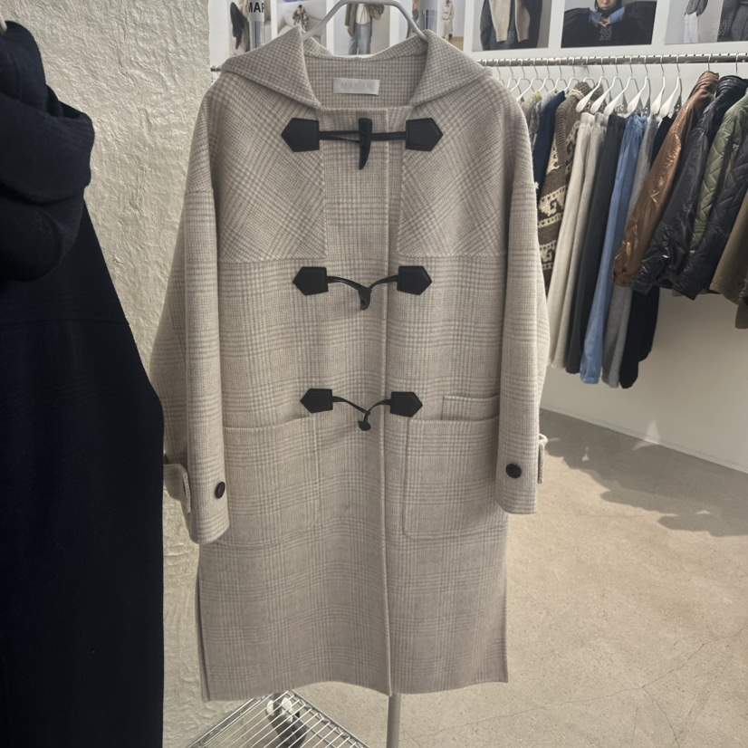 MARAN-P東大門㊣直郵女裝新品25秋冬職業推薦中長款大衣手工MARAN中長款大衣