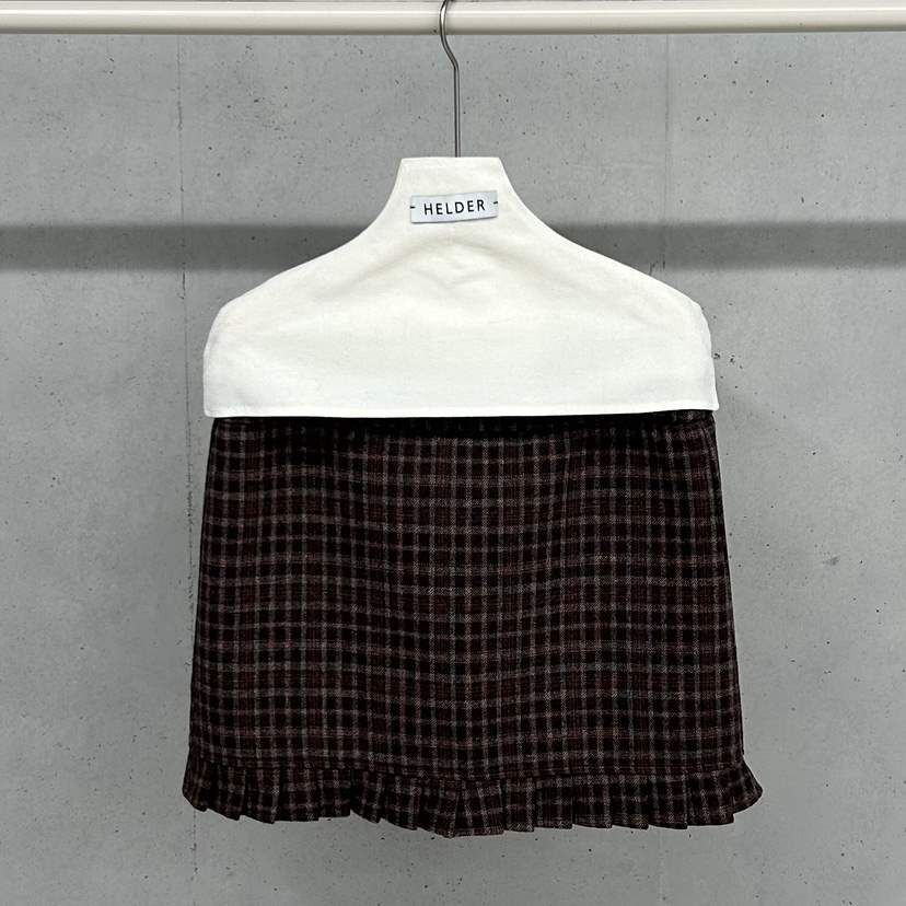 HELDER-P東大門㊣代購女裝新品推薦休閑人氣短裙羊毛混紡格子HELDER短裙