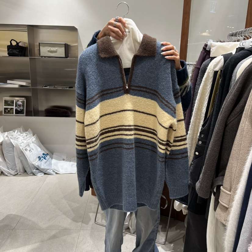 TEMPTING韓國直郵㊣女士新款時尚職業真品針織衫羊駝毛寬松TEMPTING針織衫