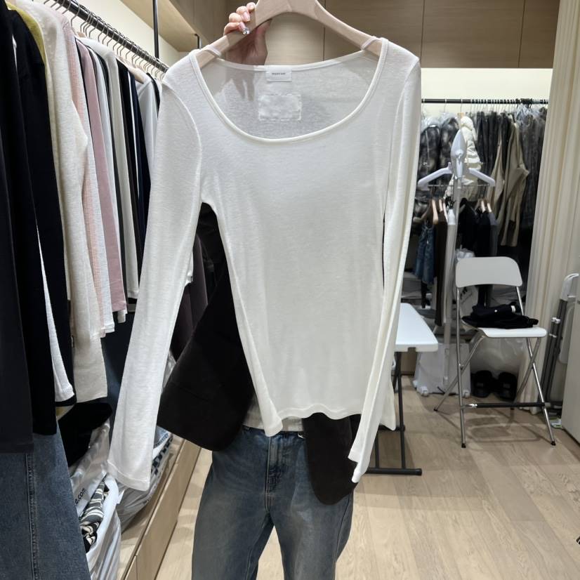 MEMOIRE韓國直郵㊣女裝新款熱賣推薦人氣時尚職業長袖T恤羊毛MEMOIRE長袖T恤