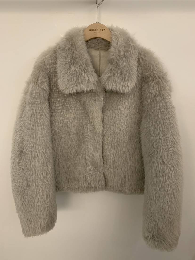 UNDER KEY韓國直郵㊣女士新品25秋冬真品短款大衣抓絨保暖UNDER KEY短款大衣
