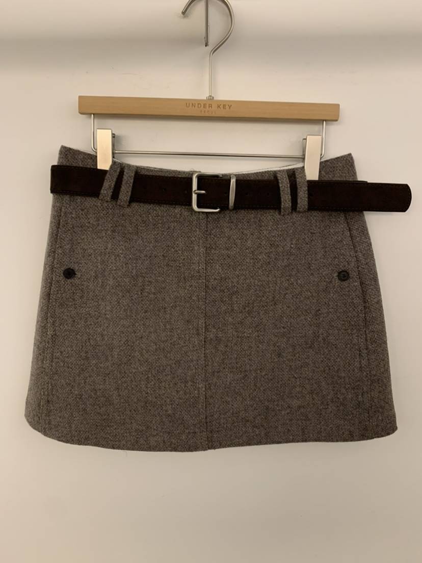 UNDER KEY韓國直郵㊣女裝新款25秋冬職業推薦裙褲含腰帶羊毛UNDER KEY裙褲