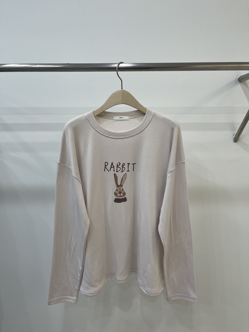 FIFTY東大門㊣直郵女裝新品熱賣職業25秋冬人氣長袖T恤兔子FIFTY長袖T恤