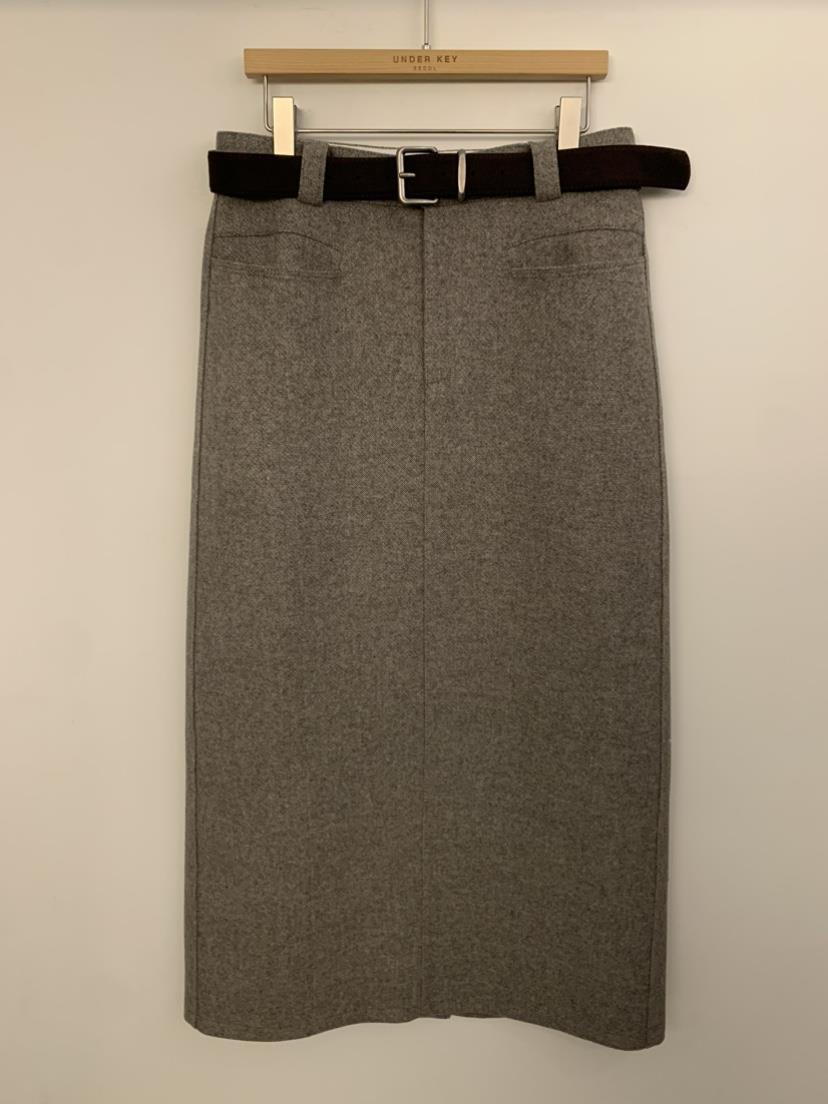 UNDER KEY東大門㊣實拍女士新款時尚25秋冬長裙不含腰帶羊毛UNDER KEY長裙