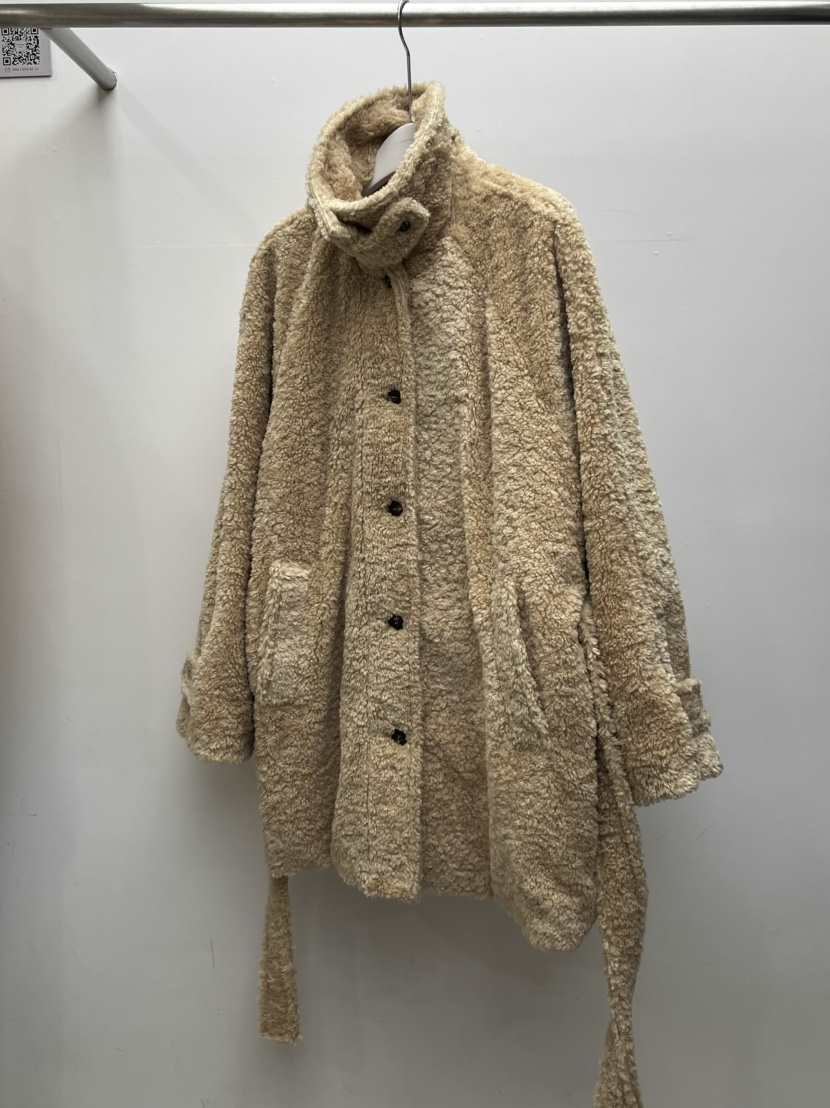 BEAMING SEOUL韓國直郵㊣女士新品25秋冬中長款大衣含腰帶泰迪熊高領BEAMING SEOUL中長款大衣