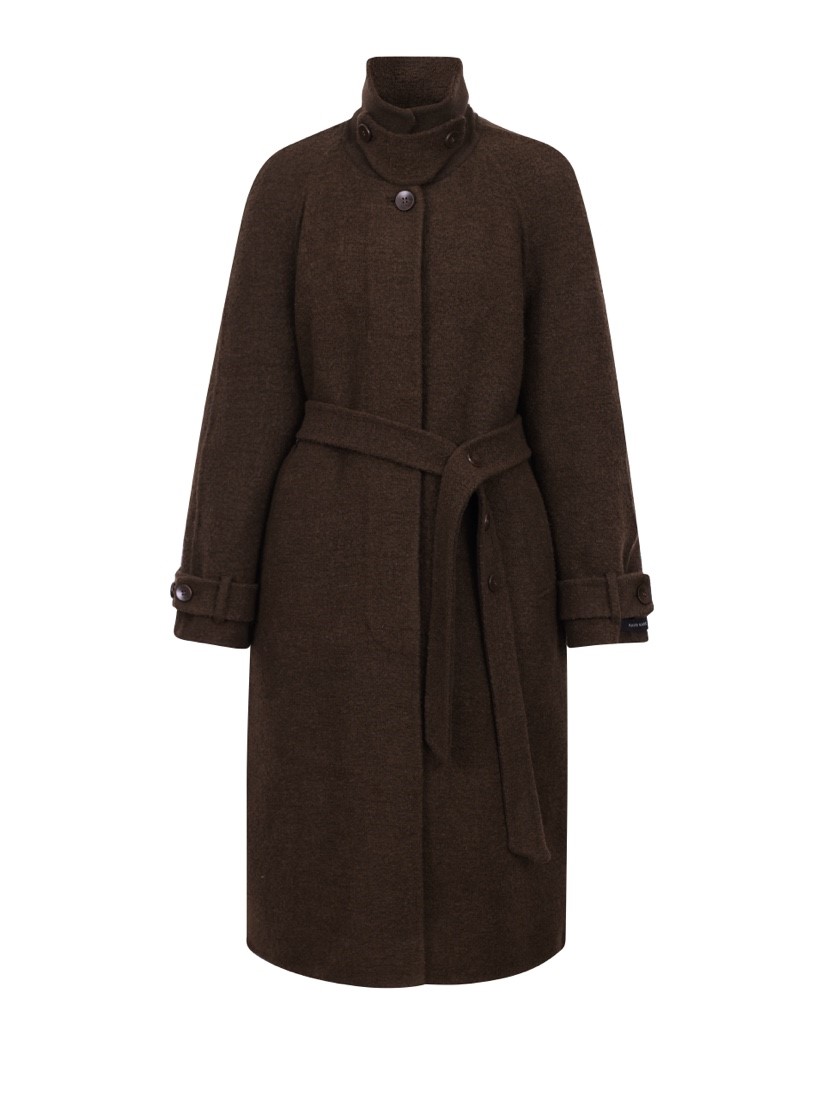 HER韓國直郵㊣女裝新款人氣時尚推薦真品熱賣中長款大衣含腰帶HANNA21中長款大衣