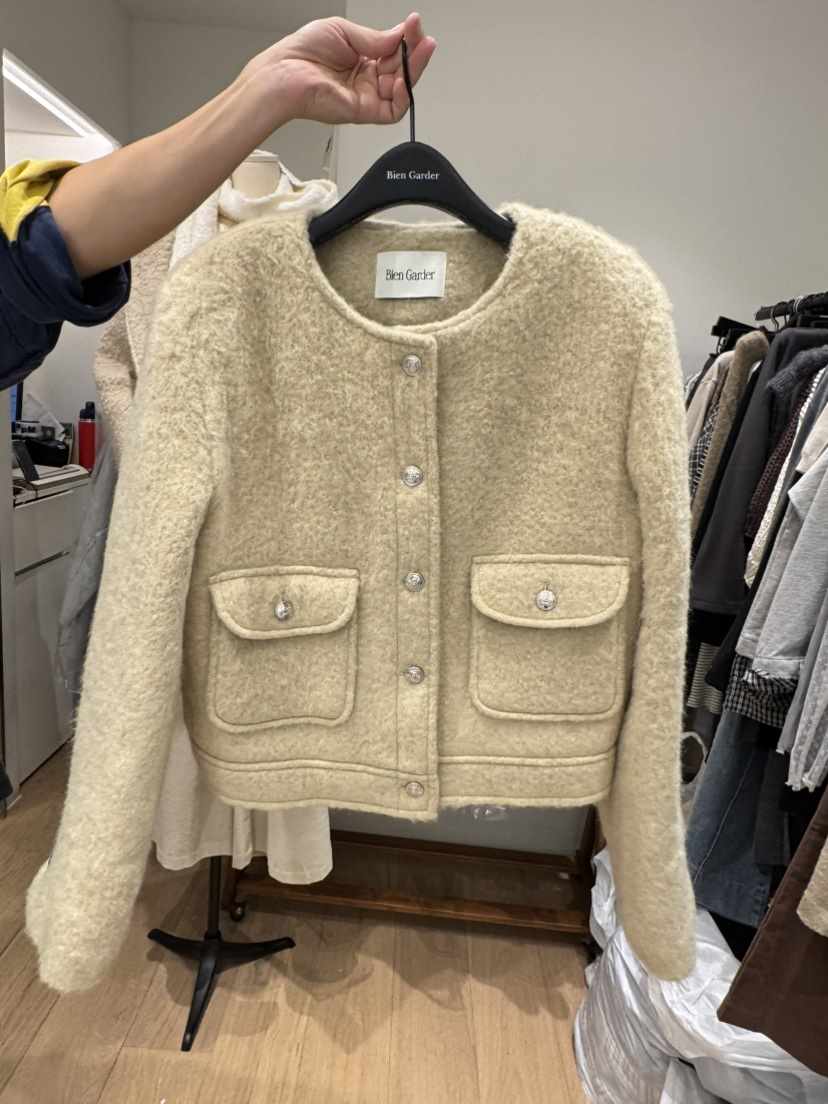 BIEN GARDER韓國直郵㊣女裝新款職業休閑人氣25秋冬夾克羊毛BIEN GARDER夾克
