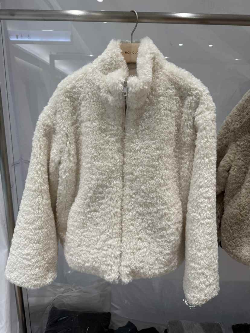 MONIQUE東大門㊣代購女裝新品熱賣時尚真品夾克毛絨拉鏈高領MONIQUE夾克