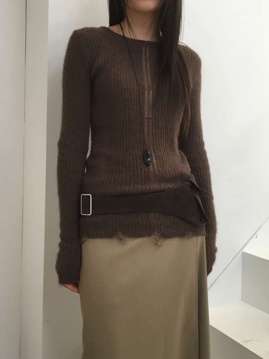 THENEEDS東大門㊣直郵女裝新款真品時尚職業針織衫不含腰包THENEEDS針織衫