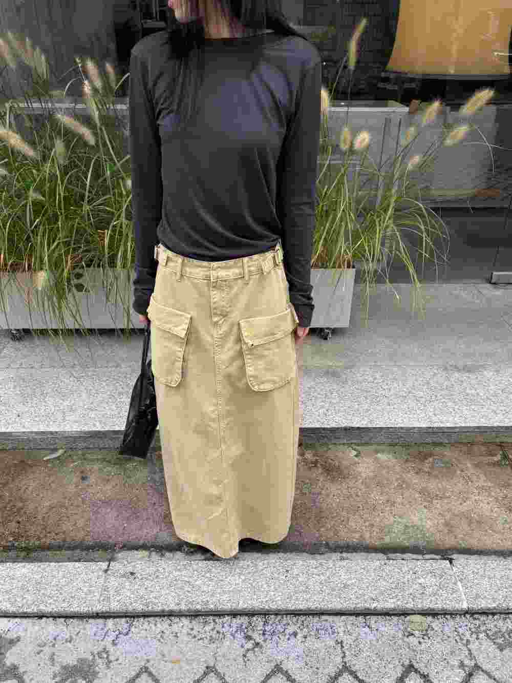 THENEEDS韓國代購㊣女士新品時尚人氣休閑真品推薦長裙口袋THENEEDS長裙