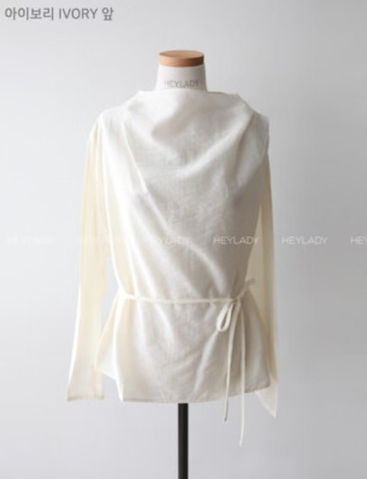 HARA東大門㊣實拍女士新品休閑25秋冬時尚襯衫蕾絲衫含腰繩HARA襯衫/蕾絲衫