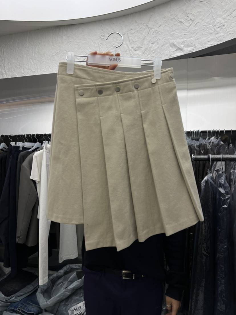 NOVUS東大門㊣直郵女士新品真品休閑半身裙中短裙裹身裙褶裥NOVUS半身裙/中短裙