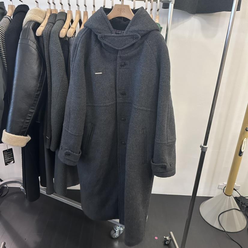 EGG東大門㊣直郵女裝新品人氣推薦休閑25秋冬中長款大衣連帽衫EGG-訂貨周期長中長款大衣