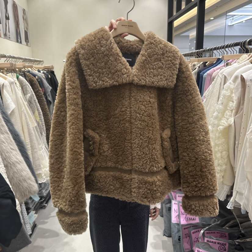 MARIE MARIE東大門㊣實拍女裝新品25秋冬休閑短款大衣羊毛MARIE MARIE短款大衣