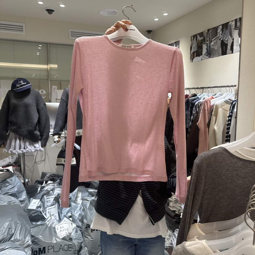 MOREMORE東大門㊣實拍女士新款休閑25秋冬人氣時尚真品長袖T恤more more長袖T恤