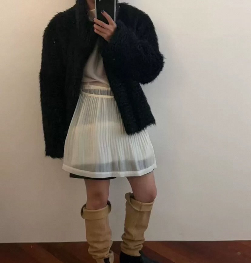 BREATHE東大門㊣直郵女裝新款熱賣真品職業短款大衣皮草高領BREATHE短款大衣