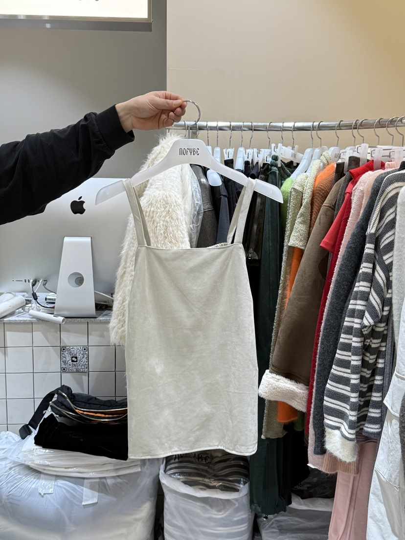 NOFYBE韓國代購㊣女裝新品熱賣25秋冬真品休閑吊帶背心麂皮NOFYBE吊帶/背心