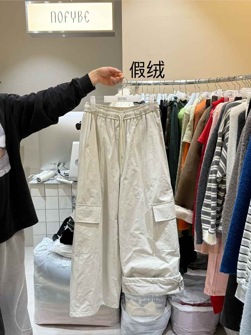 NOFYBE東大門㊣實拍女士新品人氣休閑25秋冬休閑褲加絨尼龍NOFYBE休閑褲