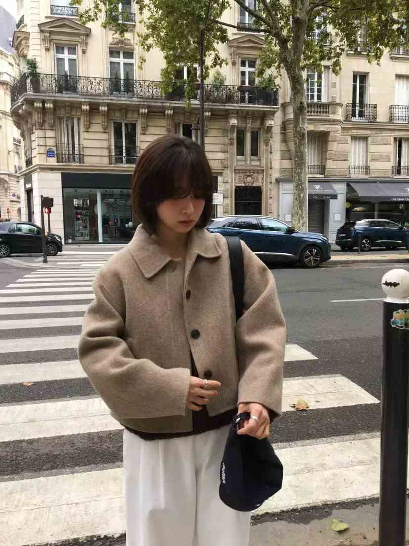 OURIN東大門㊣直郵女裝新品真品職業推薦休閑時尚短款大衣短款OURIN短款大衣