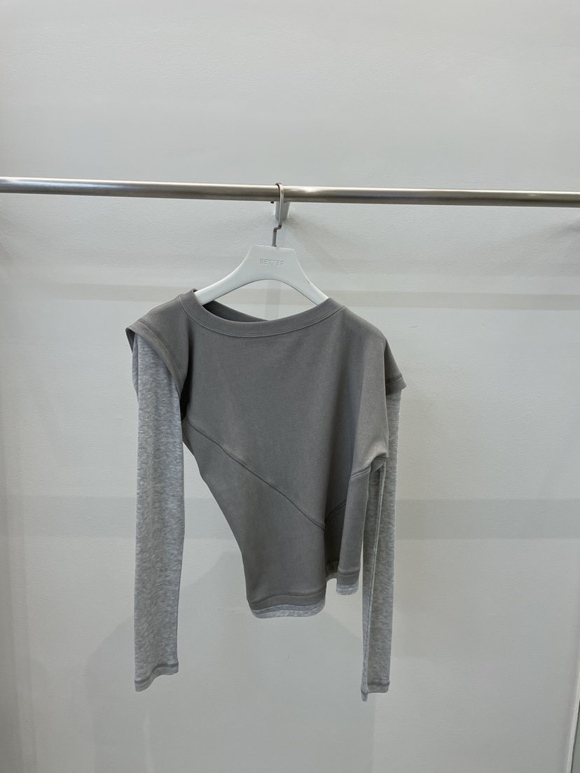 BETTER東大門㊣實拍女士新品25秋冬真品推薦時尚長袖T恤假兩件BETTER長袖T恤