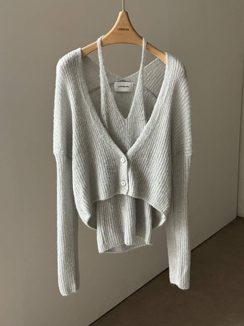 LOWBURN韓國代購㊣女士新款時尚推薦人氣套裝兩件套羊駝套裝LOWBURN套裝